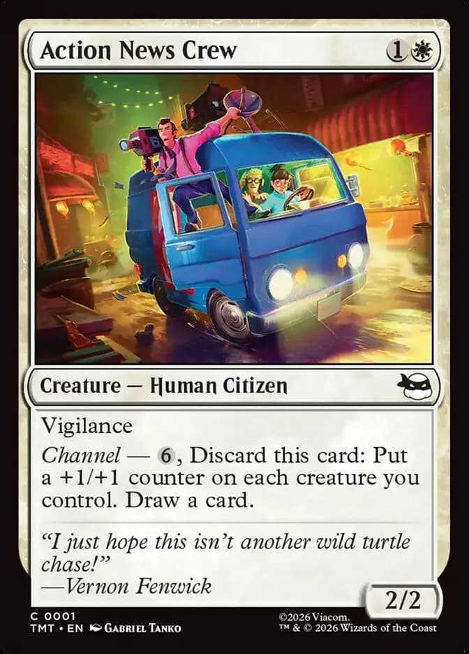 Action News Crew common card from Teenage Mutant Ninja Turtles