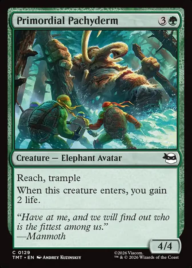 Primordial Pachyderm common card from Teenage Mutant Ninja Turtles