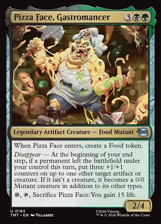 Pizza Face, Gastromancer uncommon card from Teenage Mutant Ninja Turtles
