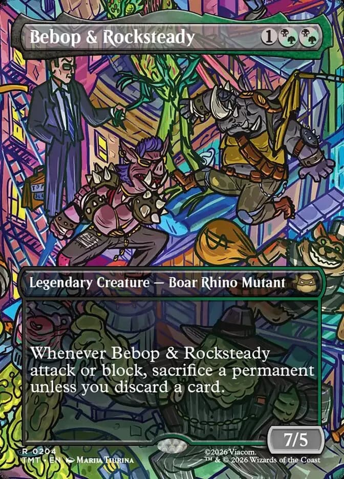 Bebop & Rocksteady rare card from Teenage Mutant Ninja Turtles