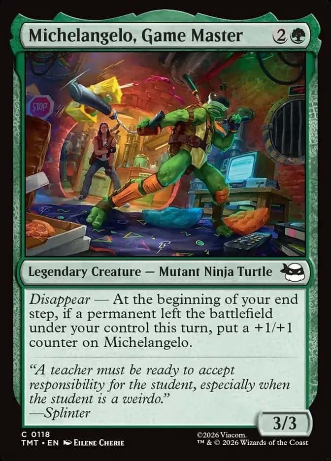 Michelangelo, Game Master common card from Teenage Mutant Ninja Turtles