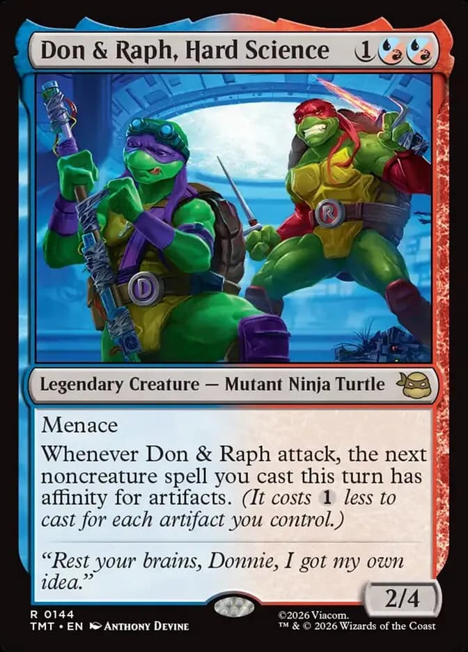 Don & Raph, Hard Science rare card from Teenage Mutant Ninja Turtles