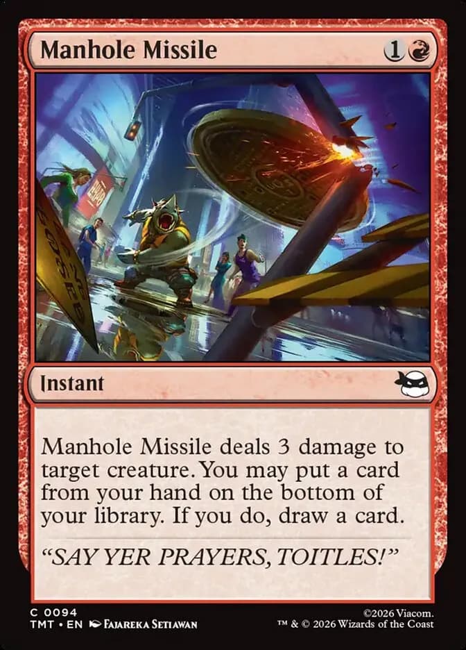 Manhole Missile common card from Teenage Mutant Ninja Turtles